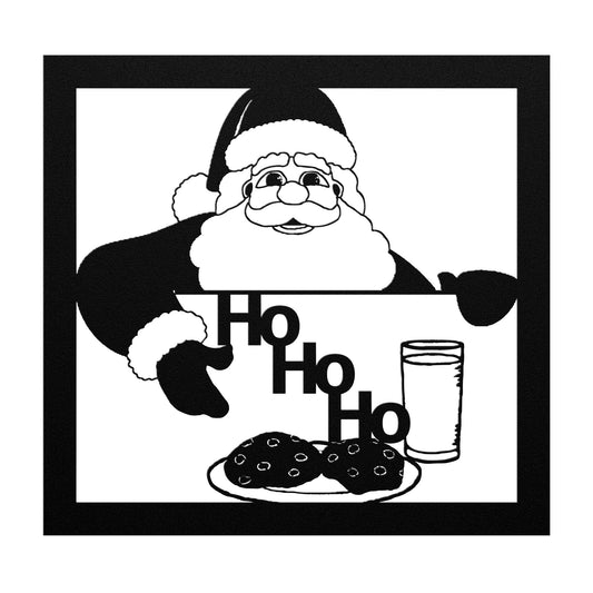 Santa w/ Cookies Metal Art