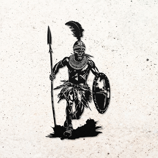 African Warrior Metal Art