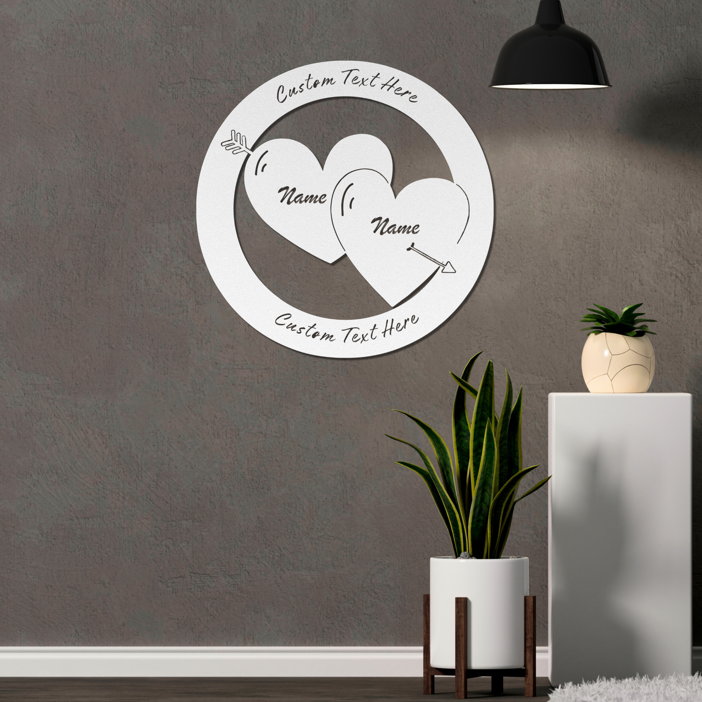 Personalized Hearts Metal Art