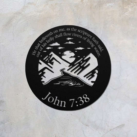 John 7:38 Living Water Metal Art