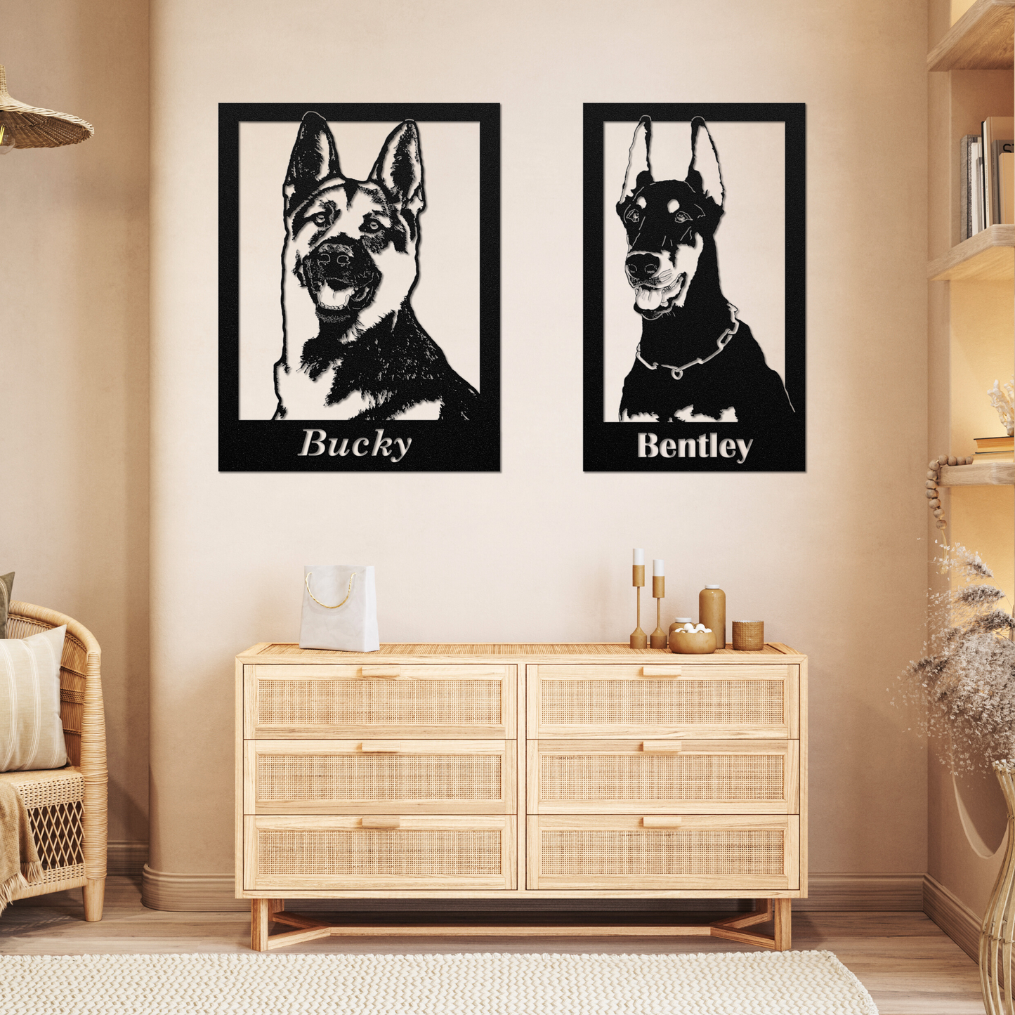 Custom Metal Pet Portrait Wall Art