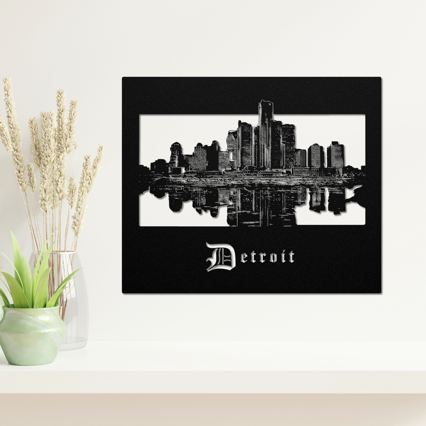 Detroit Skyline Metal Art