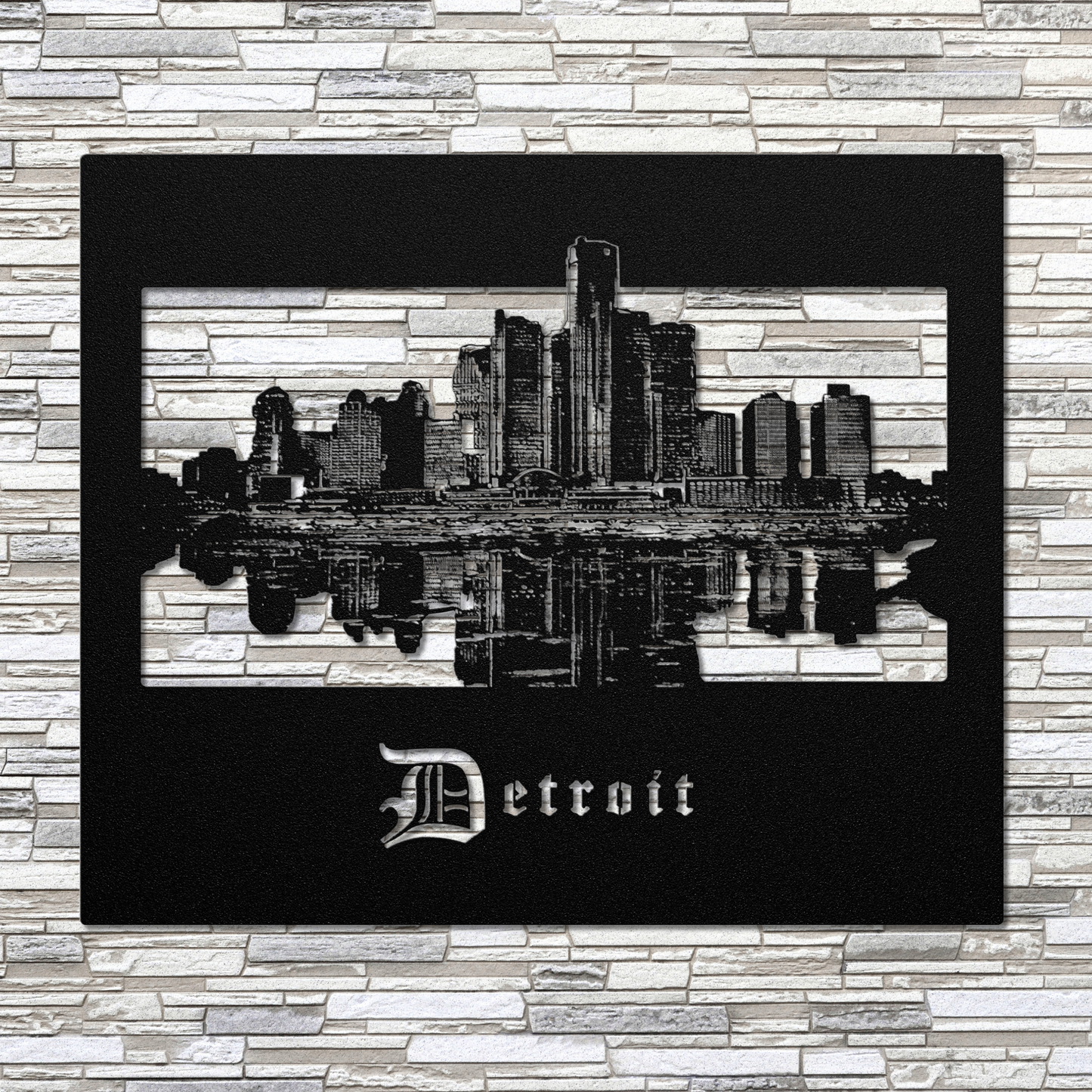 Detroit Skyline Metal Art