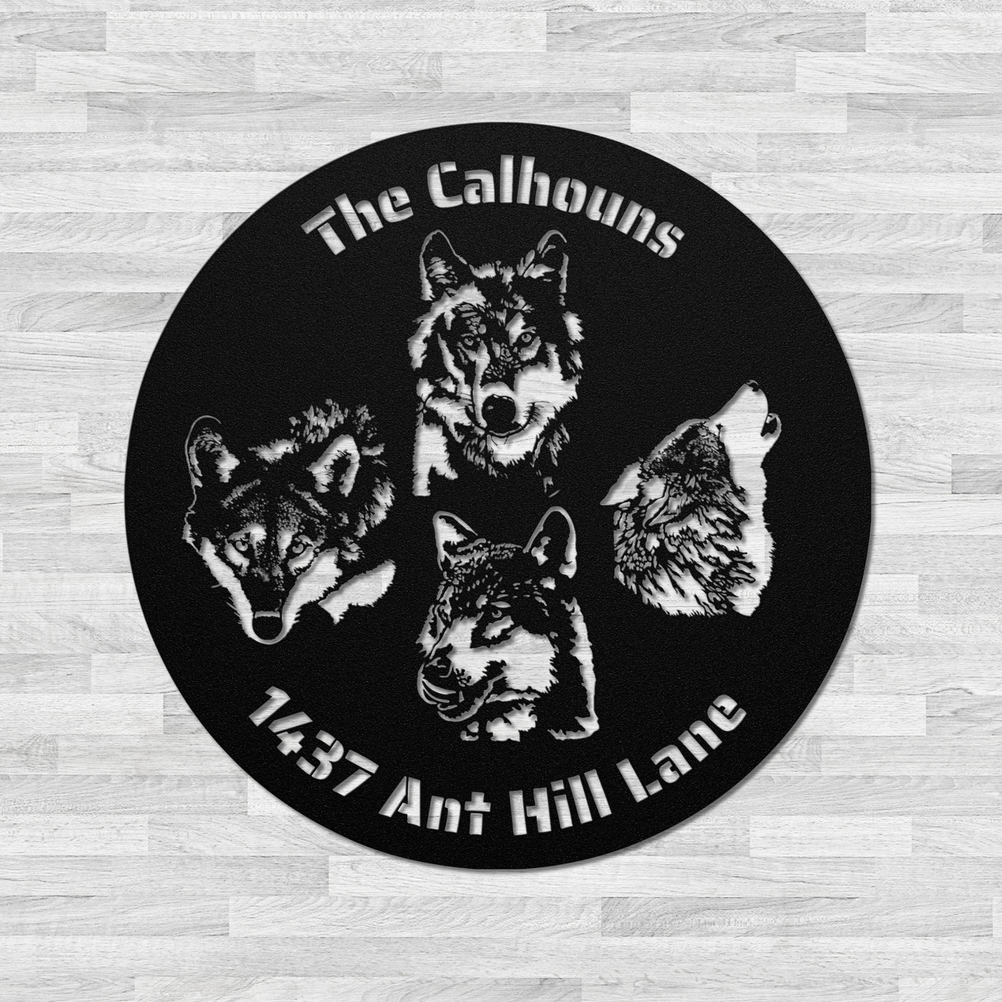 Personalized Wolves Metal Sign